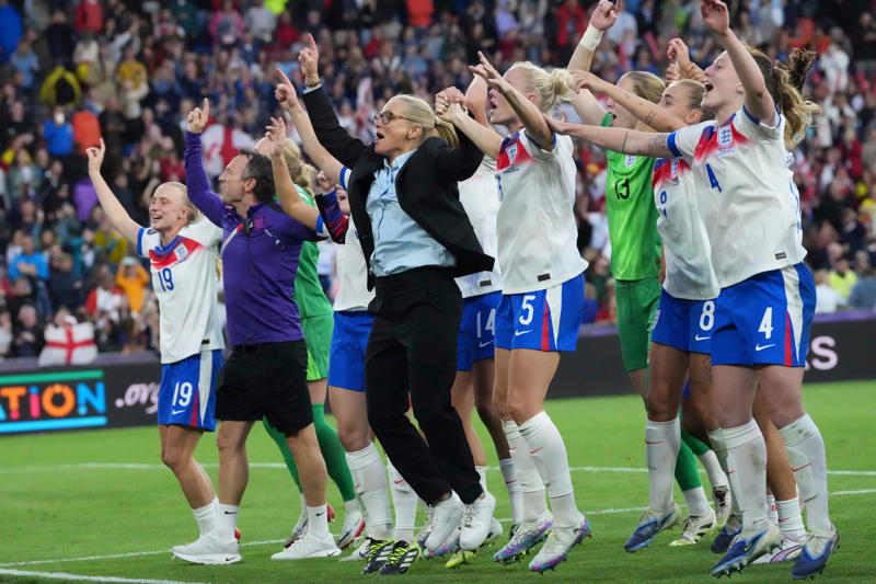 Key points: England v Spain Euro 2025 final, Kelly: 'Representing England is never a given', Kelly: 'Thank you to everyone who wrote me off', Kelly hails 'incredible woman' Wiegman, Brown-Finnis hails Hampton saves, White 'so proud' of England team, ‘I don’t miss penalties twice’: Chloe Kelly’s ice-cold confidence, How much do England women’s players get paid?, Jubilant Princess Charlotte celebrates Lionesses Euro 2025 win with her father Prince William, Sarina Wiegman details how England claimed glory at ‘chaotic and ridiculous’ Euro 2025, England hero Lucy Bronze reveals she played entire Euro 2025 with fractured tibia, Ex-captain Houghton pinpoints England mentality, Ex-captain Houghton pinpoints England mentality, Spanish royal house makes statement, Spanish prime minister Pedro Sanchez, Prime Minister hails England's 'history makers', King Charles congratulates England, Wiegman: Euro triumph was chaos, Wiegman hails England's spirit, Bronze: We never stopped believing, Bronze: I played through the pain, We deserved more, says Spain coach Tome, We deserved more, says Spain coach Tome, Next up!, Will England have a trophy parade after winning Euro 2025?, Bronze: "We got the job done", Bronze says she played with a broken tibia, Leah Williamson: 'What an honour', ENGLAND WIN EURO 2025!, Agyemang reacts, Wiegman reacts, ENGLAND WIN EURO 2025!, ENGLAND WIN EURO 2025!, Carney: Hampton 'arguably player of the tournament', Agyemang wins young player of the tournament!, Michelle Agyemang named Young Player of the Tournament!, Hampton: 'We're the team that never gives up in this tournament', Kelly reacts, England players celebrate with Jill Scott, Spanish players in disbelief, ENGLAND WIN EURO 2025!, ENGLAND WIN EURO 2025!, ENGLAND WIN EURO 2025!, PENS: England 3-1 Spain - ENGLAND WIN EURO 2025!, PENS: England 3-1 Spain - ENGLAND WIN EURO 2025!, PENS: England 2-1 Spain - Paralluelo misses!, PENS: England 2-1 Spain - Williamson misses!, PENS: England 2-1 Spain - Bonmati misses!, PENS: England 2-1 Spain - Charles scores!, Cruel double-touch from Mead, Cruel double-touch from Mead, PENS: England 1-1 Spain - Caldentey misses!, PENS: England 1-1 Spain - Greenwood scores!, PENS: England 0-1 Spain - Guijarro scores!, PENS: England 0-0 Spain - Mead misses!, PENS: England 0-0 Spain, England head to penalties in Euro 2025 final, FULL-TIME! England 1-1 Spain, FULL-TIME! England 1-1 Spain, FULL-TIME! England 1-1 Spain, England 1-1 Spain, England 1-1 Spain, England 1-1 Spain, England 1-1 Spain, England 1-1 Spain, England 1-1 Spain, England 1-1 Spain, KICK-OFF! England 1-1 Spain, HALF-TIME! England 1-1 Spain, England 1-1 Spain, England 1-1 Spain, England 1-1 Spain, KICK-OFF! England 1-1 Spain, FULL-TIME! England 1-1 Spain, EXTRA TIME! England 1-1 Spain, England 1-1 Spain, England 1-1 Spain, England 1-1 Spain, England 1-1 Spain, England 1-1 Spain, England 1-1 Spain, England 1-1 Spain, Chloe Kelly makes the difference for England once again, England 1-1 Spain, England 1-1 Spain, England 1-1 Spain, GOAL! England 1-1 Spain, GOAL! England 1-1 Spain, Lauren James limps out of Euro 2025 final in major England blow, HALF-TIME! England 0-1 Spain, England 0-1 Spain, England need composure after early setback against Spain, GOAL! England 0-1 Spain, GOAL! England 0-1 Spain, England 0-0 Spain