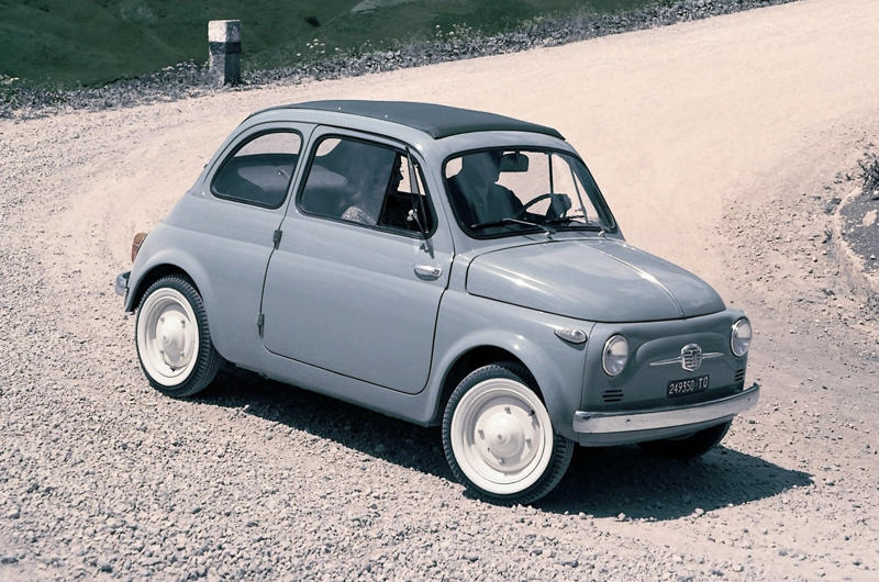 15. Fiat 500 (500kg/1102lb) 1. Mazda MX-5 (970kg/2138lb), 2. Lancia Fulvia Coupé HF (895kg/1973lb), 3. Peugeot 205 Rallye (790kg/1741lb), 4. Austin A30 (685kg/1510lb), 5. Suzuki Cappuccino (679kg/1496lb), 6. Citroën AX (675kg/1488lb), 7. Austin-Healey Sprite (664kg/1463lb), 8. Rochdale Olympic II (650kg/1433lb), 9. Mini 850 (604kg/1332lb), 10. Porsche 356 (600kg/1322lb), 11. Lotus Elan (585kg/1289lb), 12. Clan Crusader (578kg/1274lb), 13. Honda N360 (508kg/1119lb), 14. Ginetta G15 (501kg/1104lb), 15. Fiat 500 (500kg/1102lb), 16. De Tomaso Vallelunga (500kg/1102lb), 17. Caterham Superlight R500 (460kg/1014lb), 18. Ginetta G4 (445kg/981lb), 19. Austin Seven (432kg/952lb), 20. Morgan Aero Supersports (406kg/895lb), 21. Bond Bug (394kg/869lb), 22. Lotus Seven (387kg/853lb), 23. Light Car Company Rocket (370kg/815lb), 24. Berkeley Sports (318kg/701lb), 25. Messerschmitt KR200 (210kg/463lb)