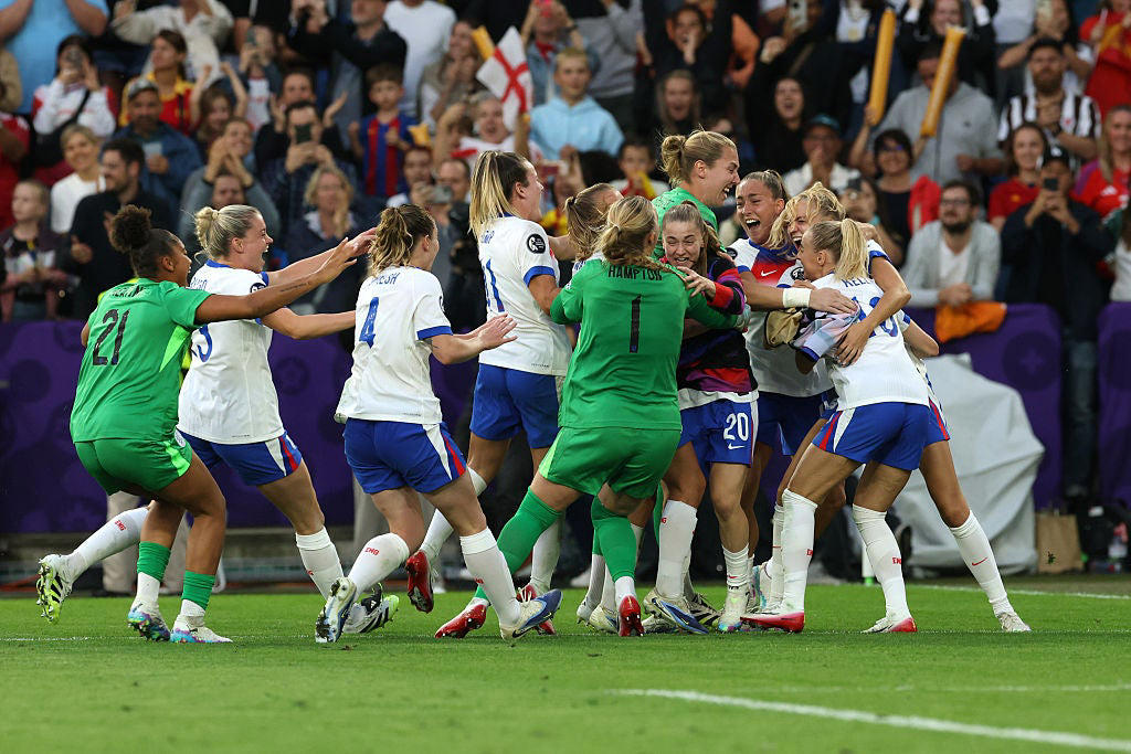 Key points: England v Spain Euro 2025 final, Kelly: 'Representing England is never a given', Kelly: 'Thank you to everyone who wrote me off', Kelly hails 'incredible woman' Wiegman, Brown-Finnis hails Hampton saves, White 'so proud' of England team, ‘I don’t miss penalties twice’: Chloe Kelly’s ice-cold confidence, How much do England women’s players get paid?, Jubilant Princess Charlotte celebrates Lionesses Euro 2025 win with her father Prince William, Sarina Wiegman details how England claimed glory at ‘chaotic and ridiculous’ Euro 2025, England hero Lucy Bronze reveals she played entire Euro 2025 with fractured tibia, Ex-captain Houghton pinpoints England mentality, Ex-captain Houghton pinpoints England mentality, Spanish royal house makes statement, Spanish prime minister Pedro Sanchez, Prime Minister hails England's 'history makers', King Charles congratulates England, Wiegman: Euro triumph was chaos, Wiegman hails England's spirit, Bronze: We never stopped believing, Bronze: I played through the pain, We deserved more, says Spain coach Tome, We deserved more, says Spain coach Tome, Next up!, Will England have a trophy parade after winning Euro 2025?, Bronze: "We got the job done", Bronze says she played with a broken tibia, Leah Williamson: 'What an honour', ENGLAND WIN EURO 2025!, Agyemang reacts, Wiegman reacts, ENGLAND WIN EURO 2025!, ENGLAND WIN EURO 2025!, Carney: Hampton 'arguably player of the tournament', Agyemang wins young player of the tournament!, Michelle Agyemang named Young Player of the Tournament!, Hampton: 'We're the team that never gives up in this tournament', Kelly reacts, England players celebrate with Jill Scott, Spanish players in disbelief, ENGLAND WIN EURO 2025!, ENGLAND WIN EURO 2025!, ENGLAND WIN EURO 2025!, PENS: England 3-1 Spain - ENGLAND WIN EURO 2025!, PENS: England 3-1 Spain - ENGLAND WIN EURO 2025!, PENS: England 2-1 Spain - Paralluelo misses!, PENS: England 2-1 Spain - Williamson misses!, PENS: England 2-1 Spain - Bonmati misses!, PENS: England 2-1 Spain - Charles scores!, Cruel double-touch from Mead, Cruel double-touch from Mead, PENS: England 1-1 Spain - Caldentey misses!, PENS: England 1-1 Spain - Greenwood scores!, PENS: England 0-1 Spain - Guijarro scores!, PENS: England 0-0 Spain - Mead misses!, PENS: England 0-0 Spain, England head to penalties in Euro 2025 final, FULL-TIME! England 1-1 Spain, FULL-TIME! England 1-1 Spain, FULL-TIME! England 1-1 Spain, England 1-1 Spain, England 1-1 Spain, England 1-1 Spain, England 1-1 Spain, England 1-1 Spain, England 1-1 Spain, England 1-1 Spain, KICK-OFF! England 1-1 Spain, HALF-TIME! England 1-1 Spain, England 1-1 Spain, England 1-1 Spain, England 1-1 Spain, KICK-OFF! England 1-1 Spain, FULL-TIME! England 1-1 Spain, EXTRA TIME! England 1-1 Spain, England 1-1 Spain, England 1-1 Spain, England 1-1 Spain, England 1-1 Spain, England 1-1 Spain, England 1-1 Spain, England 1-1 Spain, Chloe Kelly makes the difference for England once again, England 1-1 Spain, England 1-1 Spain, England 1-1 Spain, GOAL! England 1-1 Spain, GOAL! England 1-1 Spain, Lauren James limps out of Euro 2025 final in major England blow, HALF-TIME! England 0-1 Spain, England 0-1 Spain, England need composure after early setback against Spain, GOAL! England 0-1 Spain, GOAL! England 0-1 Spain, England 0-0 Spain