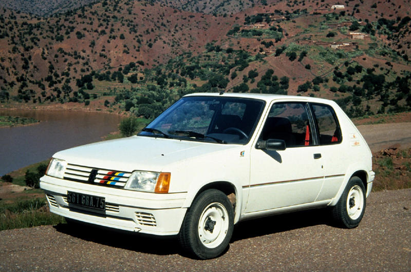 3. Peugeot 205 Rallye (790kg/1741lb) 1. Mazda MX-5 (970kg/2138lb), 2. Lancia Fulvia Coupé HF (895kg/1973lb), 3. Peugeot 205 Rallye (790kg/1741lb), 4. Austin A30 (685kg/1510lb), 5. Suzuki Cappuccino (679kg/1496lb), 6. Citroën AX (675kg/1488lb), 7. Austin-Healey Sprite (664kg/1463lb), 8. Rochdale Olympic II (650kg/1433lb), 9. Mini 850 (604kg/1332lb), 10. Porsche 356 (600kg/1322lb), 11. Lotus Elan (585kg/1289lb), 12. Clan Crusader (578kg/1274lb), 13. Honda N360 (508kg/1119lb), 14. Ginetta G15 (501kg/1104lb), 15. Fiat 500 (500kg/1102lb), 16. De Tomaso Vallelunga (500kg/1102lb), 17. Caterham Superlight R500 (460kg/1014lb), 18. Ginetta G4 (445kg/981lb), 19. Austin Seven (432kg/952lb), 20. Morgan Aero Supersports (406kg/895lb), 21. Bond Bug (394kg/869lb), 22. Lotus Seven (387kg/853lb), 23. Light Car Company Rocket (370kg/815lb), 24. Berkeley Sports (318kg/701lb), 25. Messerschmitt KR200 (210kg/463lb)