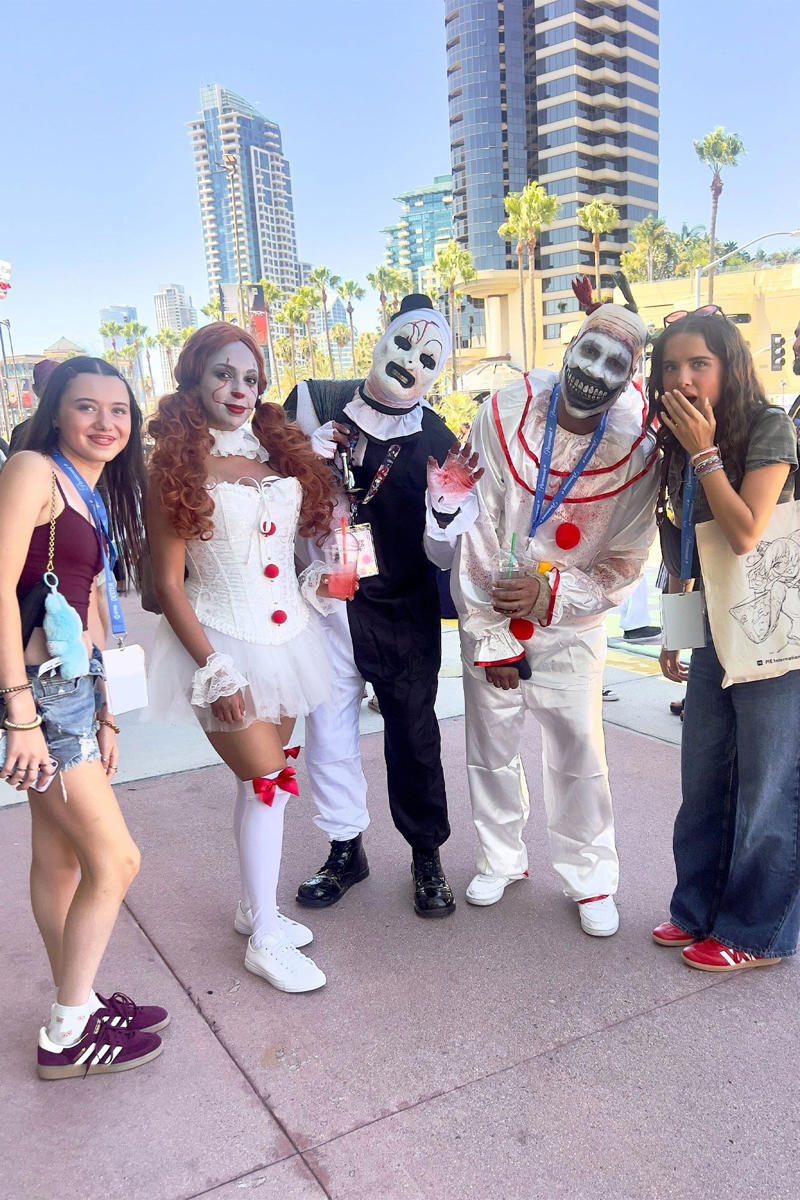 Heading out to be a fan at SDCC, Downtown looks like a comic book, Official, Finally inside, Been seeing some really cool costumes, M3GAN is everywhere, Reunion!, Stopped by Weta Workshop, Coraline is a fan, When you find your people