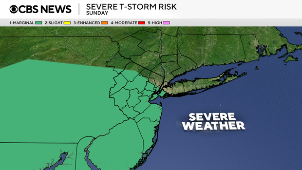 Thunderstorm threat returns Sunday, How much rain will the Tri-State Area get Sunday?, Second heatwave of 2025 expected to begin Monday, First Alert Weather maps