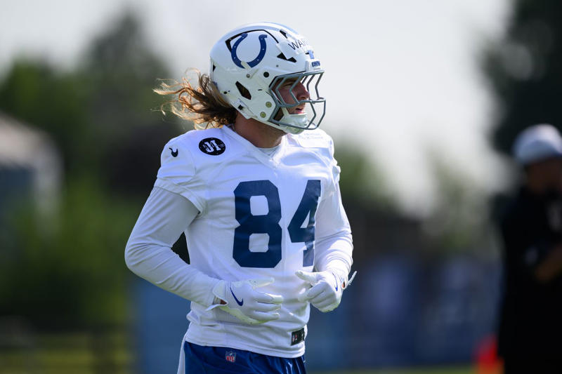 AD Mitchell’s Early Camp Struggles with Drops Only Continues , Former QB Shane Steichen Throws Pick Six to Cam Bynum! , Rookie Tyler Warren Shines Again with Anthony Richardson , Rookie QB Riley Leonard Looks Good in Red Zone , QB Anthony Richardson Rotates to Begin with Starters , Big Cornerback Addition Charvarius Ward Has an Interception! , CB JuJu Brents Making Most of Opportunity Again, Handful of Colts Veterans Continue to Sit Out Early Practices 