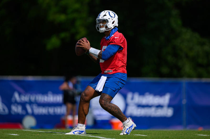 AD Mitchell’s Early Camp Struggles with Drops Only Continues , Former QB Shane Steichen Throws Pick Six to Cam Bynum! , Rookie Tyler Warren Shines Again with Anthony Richardson , Rookie QB Riley Leonard Looks Good in Red Zone , QB Anthony Richardson Rotates to Begin with Starters , Big Cornerback Addition Charvarius Ward Has an Interception! , CB JuJu Brents Making Most of Opportunity Again, Handful of Colts Veterans Continue to Sit Out Early Practices 