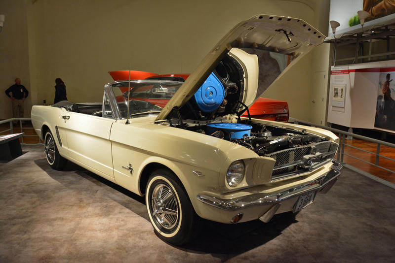 Ford Mustang (1965) Roper steam carriage (1865), Ford 999 (1902), Holsman Runabout (1903), Scripps-Booth Rocket (1913), Detroit-Electric Model 47 (1914), Brewster Town Landaulet (1915), Chevrolet Royal Mail (1915), Woods Dual-Power (1916), Chrysler B-70 (1924), Essex Coach (1924), Ford Flivver (1926), Blue Bird school bus (1927), Lincoln Zephyr (1936), Lincoln Bubbletop (1950), Crosley Hotshot (1951), Chrysler 300-B (1956), Cornell-Liberty Safety Car (1957), Ford Mustang I concept (1962), Buick Riviera (1963), Chrysler turbine car (1963), Ford Mustang (1965), Toyota Corona (1966), Ford Mark IV (1967), Mercury Cougar (1968), Lincoln presidential limousine (1972), Chrysler Newport (1973), Dodge Omni (1978), Comuta-Car (1980), Ford Escort (1981), Plymouth Voyager (1984), Ford Taurus (1986), General Motors EV1 (1997), Toyota Prius (1997), Ford Focus Electric (2009)