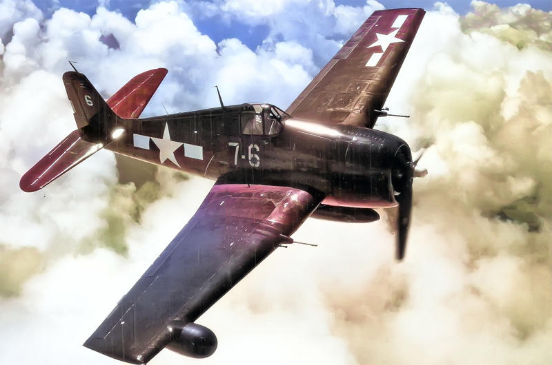 6: Grumman F6F Hellcat 10: Martin PBM Mariner, 9: Lockheed PV-1 Ventura, 8. Curtiss SB2C Helldiver, 7: Consolidated PB4Y-2 Privateer, 6: Grumman F6F Hellcat, 5. Chance Vought F4U Corsair, 4: Grumman TBF Avenger, 3: Grumman F4F Wildcat, 2: Consolidated PBY Catalina, 1: Douglas SBD Dauntless