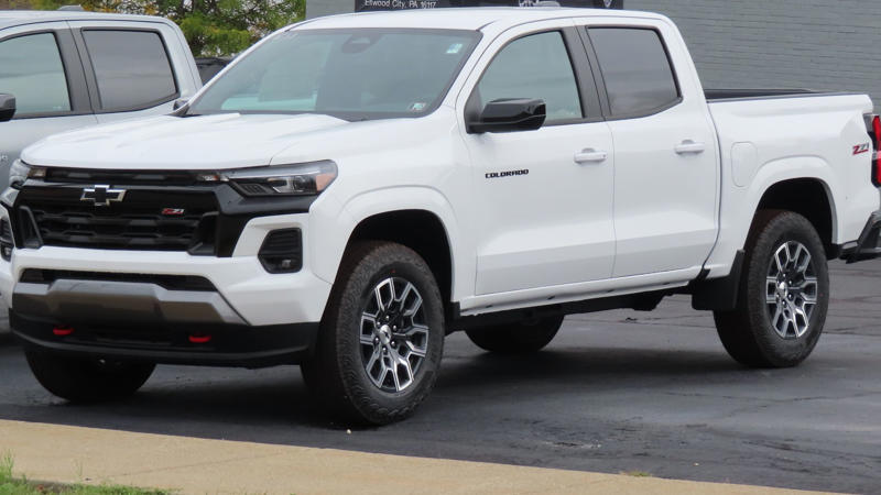 6. Chevrolet Colorado 1. Ram 1500, 2. GMC Sierra 1500, 3. Ford F-150, 4. Chevrolet Silverado 1500, 5. Toyota Tundra, 6. Ford Super Duty (F-250/F-350), 7. Chevrolet Silverado HD, 8. Nissan Titan, 9. GMC Sierra HD, 10. Ram HD, 1. Honda Ridgeline, 2. Rivian R1T, 3. Jeep Gladiator, 4. Tesla Cybertruck, 5. Hyundai Santa Cruz, 6. Chevrolet Colorado, 7. Ford Ranger, 8. Toyota Tacoma, 9. Volkswagen Amarok, 10. Ram Rampage
