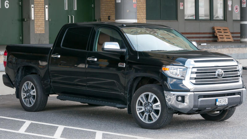 5. Toyota Tundra 1. Ram 1500, 2. GMC Sierra 1500, 3. Ford F-150, 4. Chevrolet Silverado 1500, 5. Toyota Tundra, 6. Ford Super Duty (F-250/F-350), 7. Chevrolet Silverado HD, 8. Nissan Titan, 9. GMC Sierra HD, 10. Ram HD, 1. Honda Ridgeline, 2. Rivian R1T, 3. Jeep Gladiator, 4. Tesla Cybertruck, 5. Hyundai Santa Cruz, 6. Chevrolet Colorado, 7. Ford Ranger, 8. Toyota Tacoma, 9. Volkswagen Amarok, 10. Ram Rampage
