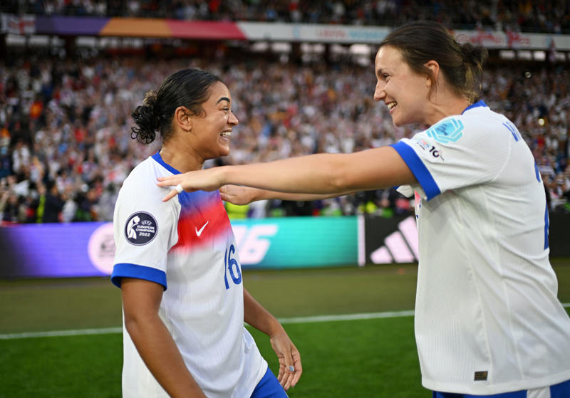 England win the Euros: Latest news and reaction , White 'so proud' of England team, King Charles congratulates England, 'It's staying home' says Williamson, Agyemang 'can't complain' after exceptional Euros, Sarina Wiegman's initial reaction, 'Another bit of legacy for the Lionesses', More from Steph Houghton, Ex-captain Houghton pinpoints England mentality, ‘I don’t miss penalties twice’: Chloe Kelly’s ice-cold confidence, Jess Carter rejoices in England win, 'Victory will have a knock on effect', Celebrities react as England’s Lionesses win Euro 2025: ‘Girl power’, Prince William and Princess Charlotte 'proud' of Lionesses, 'We can win by any means' says Wiegman, 'This team shows what it's like to be English', Lionesses celebrate Euro 2025 win, Kier Starmer congratulates the Lionesses, Wiegman hopes win will 'push women's game even more', Spot kick queens, Lionesses led for just five minutes in knockout rounds, Jubilant Princess Charlotte celebrates Lionesses Euro 2025 win with her father Prince William, Will England have a trophy parade after winning Euro 2025?, England hero Lucy Bronze reveals she played entire Euro 2025 with fractured tibia, England wake up as Euro 2025 champions