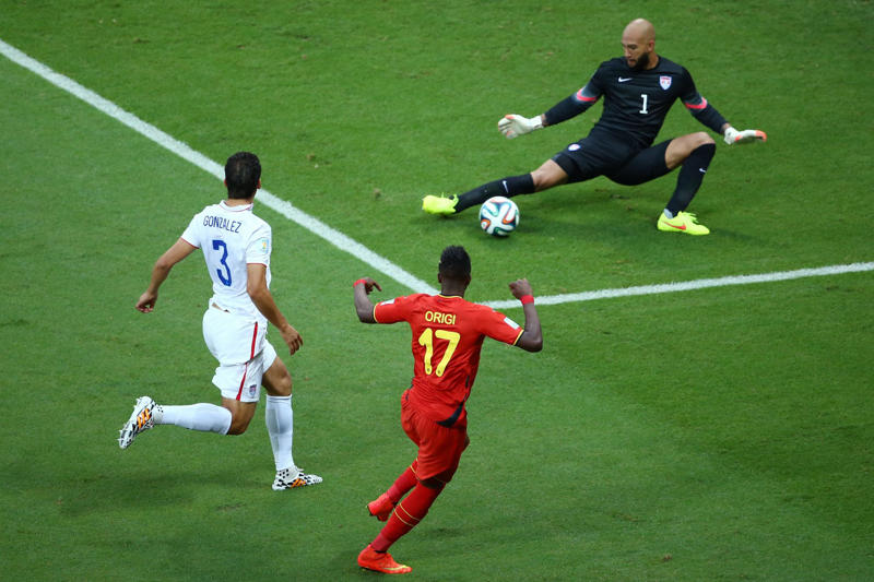 25. Bastian Schweinsteiger vs. Argentina (final, 2014), 23. Franco Baresi vs. Brazil (final, 1994), 22. Just Fontaine vs. West Germany (third-place play-off, 1958), 21. Oleg Salenko vs. Cameroon (group stage, 1994), 20. Eusebio vs. North Korea (quarter-final, 1966), 19. Lothar Matthäus vs. Yugoslavia (group stage, 1990), 18. Arjen Robben vs. Spain (group stage, 2014), 17. Eden Hazard vs. Brazil (quarter-final, 2018), 15. Lionel Messi vs. Croatia (semi-final, 2022), 14. Toni Turek vs. Hungary (final, 1954), 13. Kylian Mbappé vs. Argentina (round of 16, 2018), 12. Zinedine Zidane vs. Brazil (final, 1998), 11. Fabio Cannavaro vs. Germany (semi-final, 2006), 10. Tim Howard vs. Belgium (round of 16, 2014), 9. Paolo Rossi vs. Brazil (second group stage, 1982), 8. Bobby Moore vs. Brazil (group stage, 1970), 6. Toni Kroos vs. Brazil (semi-final, 2014), 5. Geoff Hurst vs. West Germany (final, 1966), 4. Diego Maradona vs. Belgium (semi-final, 1986), 3. Pelé vs. Sweden (final, 1958), 2. Zinedine Zidane vs. Brazil (quarter-final, 2006)