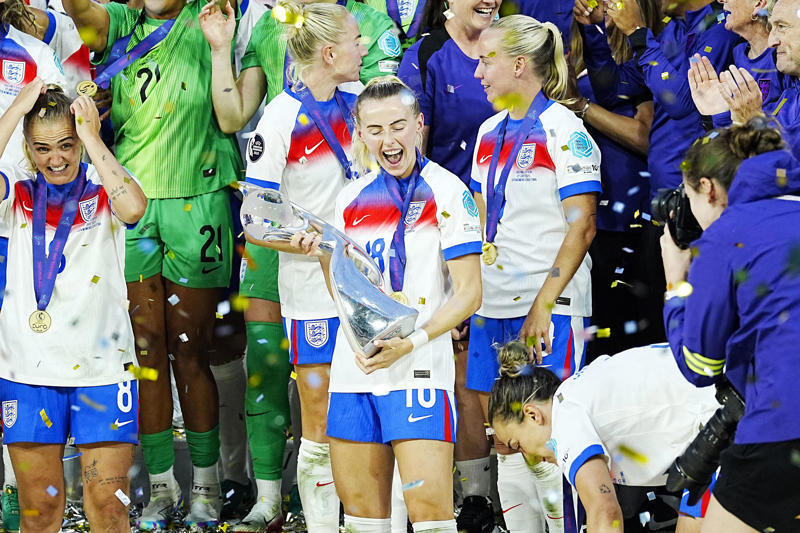 England win the Euros: Latest news and reaction , White 'so proud' of England team, King Charles congratulates England, 'It's staying home' says Williamson, Agyemang 'can't complain' after exceptional Euros, Sarina Wiegman's initial reaction, 'Another bit of legacy for the Lionesses', More from Steph Houghton, Ex-captain Houghton pinpoints England mentality, ‘I don’t miss penalties twice’: Chloe Kelly’s ice-cold confidence, Jess Carter rejoices in England win, 'Victory will have a knock on effect', Celebrities react as England’s Lionesses win Euro 2025: ‘Girl power’, Prince William and Princess Charlotte 'proud' of Lionesses, 'We can win by any means' says Wiegman, 'This team shows what it's like to be English', Lionesses celebrate Euro 2025 win, Kier Starmer congratulates the Lionesses, Wiegman hopes win will 'push women's game even more', Spot kick queens, Lionesses led for just five minutes in knockout rounds, Jubilant Princess Charlotte celebrates Lionesses Euro 2025 win with her father Prince William, Will England have a trophy parade after winning Euro 2025?, England hero Lucy Bronze reveals she played entire Euro 2025 with fractured tibia, England wake up as Euro 2025 champions