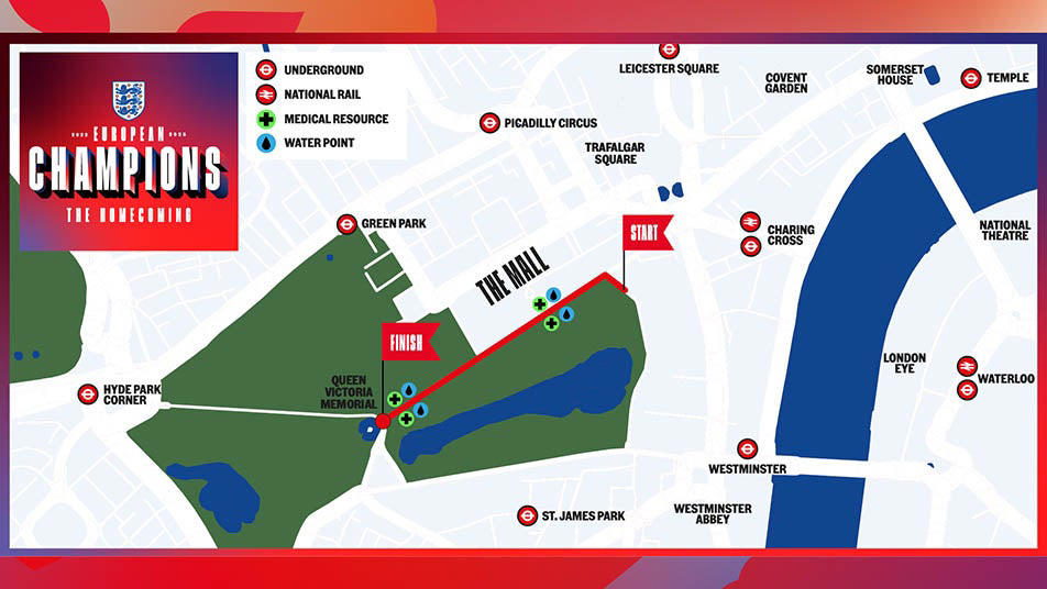 England trophy parade live, Lionesses say 65,000 people attend victory parade celebrations, Princess Beatrice and children join crowds for Lionesses’ football victory parade, England's celebrations go bigger and better, How did the Lionesses celebrate on Monday?, In pictures: Tens of thousands line The Mall, Lionesses leave the stage, In pictures: Lionesses celebrate historic win, Princess Beatrice and family pictured in the crowds, Sweet Caroline blasts along The Mall, England lifts Euros trophy, Chloe Kelly jokes 'What pressure?' as she thanks the crowds, Pictured: Lionesses reach Buckingham Palace, Sarina Wiegman surprised onstage by Burna Boy, Emotional Leah Williamson 'holding back tears' as she thanks crowds, In pictures: Lionesses greet jubilant crowds in victory parade, 'Sweet Caroline' blasts to the crowds, Victory parade reaches Buckingham Palace, 'I've never seen anything like it'; Alessia Russo celebrates along The Mall, In pictures: Fans cheer for the Lionesses, Captain Leah Williamson seen lifting trophy to cheers of the crowd, First pics of the Lionesses celebrating alongside thousands of England fans, The Lionesses arrive to kick off procession, Live: Watch Lionesses victory parade in central London, Supporters travel from across the UK to cheer on Lionesses, Minutes to go, Thousands of fans make their way to The Mall, Fans out in force, Live: Lionesses victory parade aerial footage as thousands celebrate England Euro 2025 victory, 'The standard of football is second to none', Fans 'very proud' of Lionesses, The truth behind Chloe Kelly’s unwavering confidence, 'Hopefully this will encourage more people to support women's football', England flags flying, One hour to go, The Mall is filling up, A look back at 2022, 'I was jumping in the air on Sunday', 'This team shows what it's like to be English', 'Amazing to see the progress from the last Euros', How can I watch the Lionesses victory parade?, A look back at 2022, Today's parade route, Weather no match for England fans, Preparations underway, Excitement building in London, Lionesses use 'their voice for change', London ready for England parade after Euro 2025 glory, Why Sarina Wiegman is the best manager in the world, The sweary gift Sarina Wiegman used to inspire Lionesses before Euro 2025 final, Keir Starmer calls to congratulate Lionesses, Wiegman hopes win will 'push women's game even more', Lionesses attend Downing Street reception to celebrate success, What has the goverment said about the parade?, What has the FA said about the trophy parade?, How to watch the ceremony on TV or online, Attending the homecoming parade, England trophy parade: Route, map and schedule for Euro 2025 victory celebrations, England trophy parade: Route, map and schedule for Euro 2025 victory celebrations