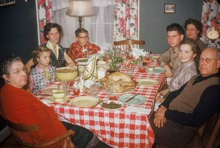 Thanksgiving: AKA The Super Bowl of Eating The Thanksgiving That Started at 6AM, When Dinner Was an Event, Not Just a Meal, Queen of the Kitchen: Grandma, Dad Wasn't Talking, He Was Eating, Men Sat. Women Ran the Show., Grandpa Fed Grandma and We All Looked Away, Thanksgiving: AKA The Super Bowl of Eating, Dinner Was Ready. You Came Running., Cowboys at the Kids’ Table, No Talking. Just Chewing., Men Set the Table... Once, The Rolls Were Sacred. Don’t Touch Until Grace., Little Miss No-Fork Energy, When She Brought ‘The Boyfriend’, Holiday Dinners Hit Different, Everyone Was There (Even That One Cousin), The Angry Teen at the Kids’ Table, Why Is There a Creepy Doll at the Table?, Oh No, He Brought the Guitar Again, The Table Where Everything Happened, Hot Meal. Hotter Drama., Not Quite Kids, Not Quite Teens, Dad and the Wine Bottle: A Love Story, Baby’s First Fork