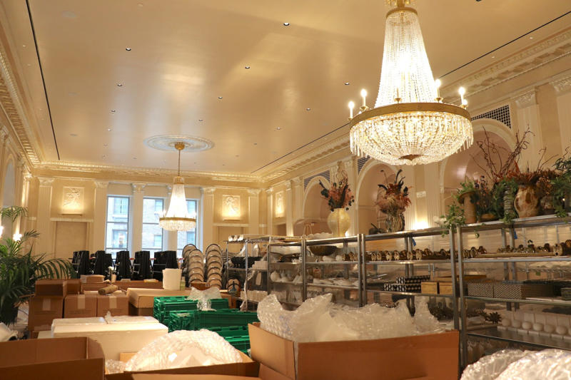 When I visited in July, other rooms that will host events were serving as holding spaces while workers prepared the hotel's finishing touches.