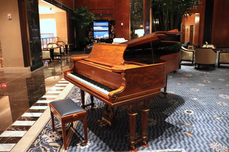 Peacock Alley featured singer Cole Porter's restored piano.