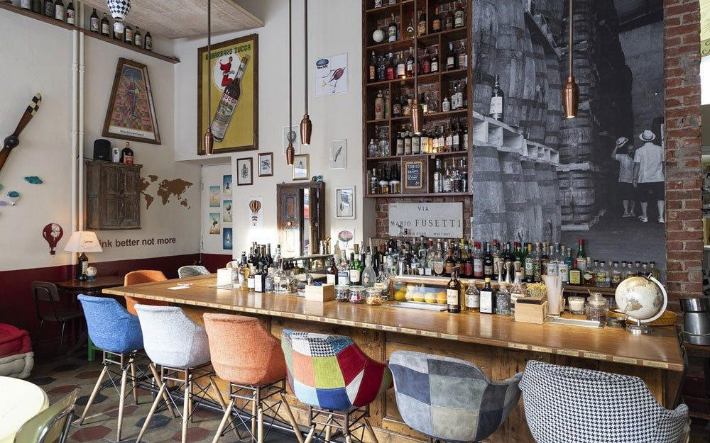 Find bars and nightlife by type:, Best wine bars, Bicerìn Milano, Best cocktail bars, Dry Milano, The Doping Bar, Nottingham Forest, Moebius Milano, Ceresio 7, Il Bar – Bvlgari Hotel Milano, The Spirit, Camparino in Galleria, Best laid-back venues, Mag Cafè, Backdoor 43, Rita’s Tiki Room, How we choose, About our expert, Kiki Deere