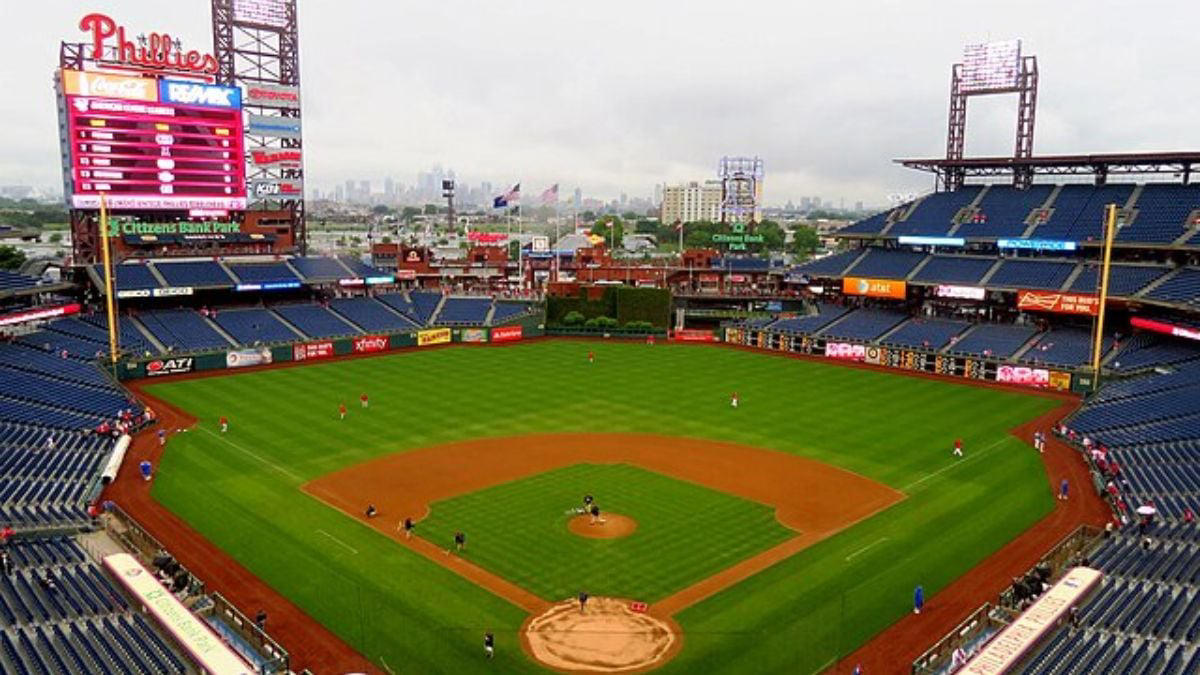 6. Citizens Bank Park 12.PNC Park, 11. Kauffman Stadium, 10. Globe Life Field, 9. Boog Powell’s Pit Beef, 8. Fenway Park, 7. Busch Stadium, 6. Citizens Bank Park, 5. American Family Field, 4. Tropicana Field, 3. Dodger Stadium, 2. T-Mobile Park, 1. Citi Field