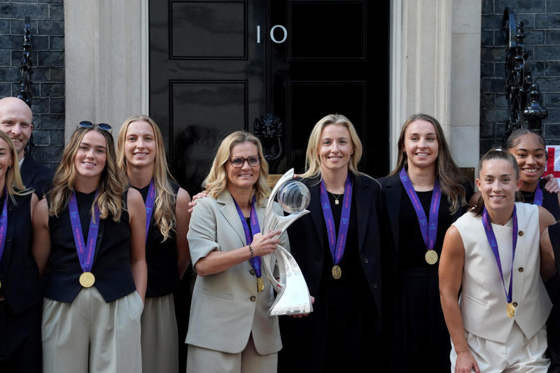 England trophy parade live, Lionesses say 65,000 people attend victory parade celebrations, Princess Beatrice and children join crowds for Lionesses’ football victory parade, England's celebrations go bigger and better, How did the Lionesses celebrate on Monday?, In pictures: Tens of thousands line The Mall, Lionesses leave the stage, In pictures: Lionesses celebrate historic win, Princess Beatrice and family pictured in the crowds, Sweet Caroline blasts along The Mall, England lifts Euros trophy, Chloe Kelly jokes 'What pressure?' as she thanks the crowds, Pictured: Lionesses reach Buckingham Palace, Sarina Wiegman surprised onstage by Burna Boy, Emotional Leah Williamson 'holding back tears' as she thanks crowds, In pictures: Lionesses greet jubilant crowds in victory parade, 'Sweet Caroline' blasts to the crowds, Victory parade reaches Buckingham Palace, 'I've never seen anything like it'; Alessia Russo celebrates along The Mall, In pictures: Fans cheer for the Lionesses, Captain Leah Williamson seen lifting trophy to cheers of the crowd, First pics of the Lionesses celebrating alongside thousands of England fans, The Lionesses arrive to kick off procession, Live: Watch Lionesses victory parade in central London, Supporters travel from across the UK to cheer on Lionesses, Minutes to go, Thousands of fans make their way to The Mall, Fans out in force, Live: Lionesses victory parade aerial footage as thousands celebrate England Euro 2025 victory, 'The standard of football is second to none', Fans 'very proud' of Lionesses, The truth behind Chloe Kelly’s unwavering confidence, 'Hopefully this will encourage more people to support women's football', England flags flying, One hour to go, The Mall is filling up, A look back at 2022, 'I was jumping in the air on Sunday', 'This team shows what it's like to be English', 'Amazing to see the progress from the last Euros', How can I watch the Lionesses victory parade?, A look back at 2022, Today's parade route, Weather no match for England fans, Preparations underway, Excitement building in London, Lionesses use 'their voice for change', London ready for England parade after Euro 2025 glory, Why Sarina Wiegman is the best manager in the world, The sweary gift Sarina Wiegman used to inspire Lionesses before Euro 2025 final, Keir Starmer calls to congratulate Lionesses, Wiegman hopes win will 'push women's game even more', Lionesses attend Downing Street reception to celebrate success, What has the goverment said about the parade?, What has the FA said about the trophy parade?, How to watch the ceremony on TV or online, Attending the homecoming parade, England trophy parade: Route, map and schedule for Euro 2025 victory celebrations, England trophy parade: Route, map and schedule for Euro 2025 victory celebrations
