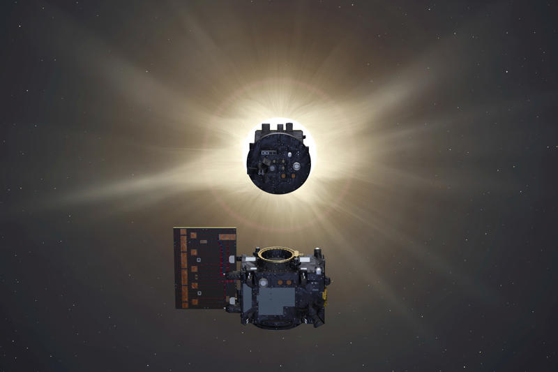 A perfectly synchronized dance How did they do it?, On-demand eclipses, Proba-3 mission, A perfectly synchronized dance, Flying together, The first eclipse lasted hours, Achieving perfect precision, 10 eclipses, The solar corona, Why the development matters, Studying the sun, Coronal Mass Ejections, Electronic disruptions