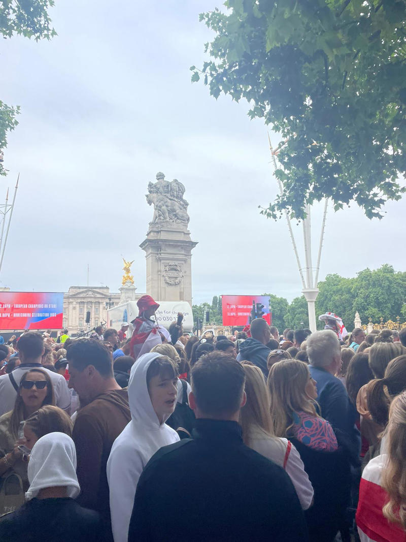 England trophy parade live, Lionesses say 65,000 people attend victory parade celebrations, Princess Beatrice and children join crowds for Lionesses’ football victory parade, England's celebrations go bigger and better, How did the Lionesses celebrate on Monday?, In pictures: Tens of thousands line The Mall, Lionesses leave the stage, In pictures: Lionesses celebrate historic win, Princess Beatrice and family pictured in the crowds, Sweet Caroline blasts along The Mall, England lifts Euros trophy, Chloe Kelly jokes 'What pressure?' as she thanks the crowds, Pictured: Lionesses reach Buckingham Palace, Sarina Wiegman surprised onstage by Burna Boy, Emotional Leah Williamson 'holding back tears' as she thanks crowds, In pictures: Lionesses greet jubilant crowds in victory parade, 'Sweet Caroline' blasts to the crowds, Victory parade reaches Buckingham Palace, 'I've never seen anything like it'; Alessia Russo celebrates along The Mall, In pictures: Fans cheer for the Lionesses, Captain Leah Williamson seen lifting trophy to cheers of the crowd, First pics of the Lionesses celebrating alongside thousands of England fans, The Lionesses arrive to kick off procession, Live: Watch Lionesses victory parade in central London, Supporters travel from across the UK to cheer on Lionesses, Minutes to go, Thousands of fans make their way to The Mall, Fans out in force, Live: Lionesses victory parade aerial footage as thousands celebrate England Euro 2025 victory, 'The standard of football is second to none', Fans 'very proud' of Lionesses, The truth behind Chloe Kelly’s unwavering confidence, 'Hopefully this will encourage more people to support women's football', England flags flying, One hour to go, The Mall is filling up, A look back at 2022, 'I was jumping in the air on Sunday', 'This team shows what it's like to be English', 'Amazing to see the progress from the last Euros', How can I watch the Lionesses victory parade?, A look back at 2022, Today's parade route, Weather no match for England fans, Preparations underway, Excitement building in London, Lionesses use 'their voice for change', London ready for England parade after Euro 2025 glory, Why Sarina Wiegman is the best manager in the world, The sweary gift Sarina Wiegman used to inspire Lionesses before Euro 2025 final, Keir Starmer calls to congratulate Lionesses, Wiegman hopes win will 'push women's game even more', Lionesses attend Downing Street reception to celebrate success, What has the goverment said about the parade?, What has the FA said about the trophy parade?, How to watch the ceremony on TV or online, Attending the homecoming parade, England trophy parade: Route, map and schedule for Euro 2025 victory celebrations, England trophy parade: Route, map and schedule for Euro 2025 victory celebrations