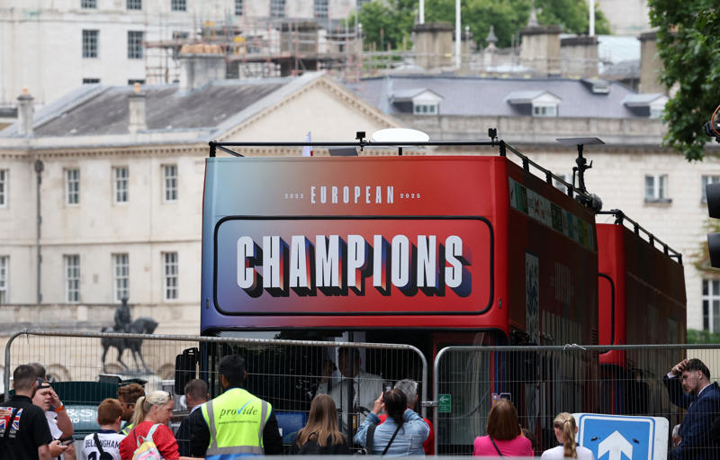 England trophy parade live, Lionesses say 65,000 people attend victory parade celebrations, Princess Beatrice and children join crowds for Lionesses’ football victory parade, England's celebrations go bigger and better, How did the Lionesses celebrate on Monday?, In pictures: Tens of thousands line The Mall, Lionesses leave the stage, In pictures: Lionesses celebrate historic win, Princess Beatrice and family pictured in the crowds, Sweet Caroline blasts along The Mall, England lifts Euros trophy, Chloe Kelly jokes 'What pressure?' as she thanks the crowds, Pictured: Lionesses reach Buckingham Palace, Sarina Wiegman surprised onstage by Burna Boy, Emotional Leah Williamson 'holding back tears' as she thanks crowds, In pictures: Lionesses greet jubilant crowds in victory parade, 'Sweet Caroline' blasts to the crowds, Victory parade reaches Buckingham Palace, 'I've never seen anything like it'; Alessia Russo celebrates along The Mall, In pictures: Fans cheer for the Lionesses, Captain Leah Williamson seen lifting trophy to cheers of the crowd, First pics of the Lionesses celebrating alongside thousands of England fans, The Lionesses arrive to kick off procession, Live: Watch Lionesses victory parade in central London, Supporters travel from across the UK to cheer on Lionesses, Minutes to go, Thousands of fans make their way to The Mall, Fans out in force, Live: Lionesses victory parade aerial footage as thousands celebrate England Euro 2025 victory, 'The standard of football is second to none', Fans 'very proud' of Lionesses, The truth behind Chloe Kelly’s unwavering confidence, 'Hopefully this will encourage more people to support women's football', England flags flying, One hour to go, The Mall is filling up, A look back at 2022, 'I was jumping in the air on Sunday', 'This team shows what it's like to be English', 'Amazing to see the progress from the last Euros', How can I watch the Lionesses victory parade?, A look back at 2022, Today's parade route, Weather no match for England fans, Preparations underway, Excitement building in London, Lionesses use 'their voice for change', London ready for England parade after Euro 2025 glory, Why Sarina Wiegman is the best manager in the world, The sweary gift Sarina Wiegman used to inspire Lionesses before Euro 2025 final, Keir Starmer calls to congratulate Lionesses, Wiegman hopes win will 'push women's game even more', Lionesses attend Downing Street reception to celebrate success, What has the goverment said about the parade?, What has the FA said about the trophy parade?, How to watch the ceremony on TV or online, Attending the homecoming parade, England trophy parade: Route, map and schedule for Euro 2025 victory celebrations, England trophy parade: Route, map and schedule for Euro 2025 victory celebrations