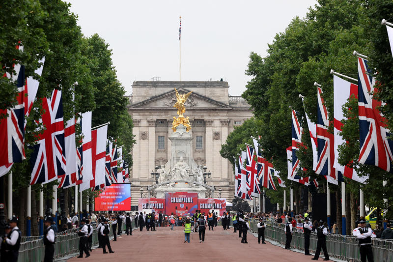 England trophy parade live, Lionesses say 65,000 people attend victory parade celebrations, Princess Beatrice and children join crowds for Lionesses’ football victory parade, England's celebrations go bigger and better, How did the Lionesses celebrate on Monday?, In pictures: Tens of thousands line The Mall, Lionesses leave the stage, In pictures: Lionesses celebrate historic win, Princess Beatrice and family pictured in the crowds, Sweet Caroline blasts along The Mall, England lifts Euros trophy, Chloe Kelly jokes 'What pressure?' as she thanks the crowds, Pictured: Lionesses reach Buckingham Palace, Sarina Wiegman surprised onstage by Burna Boy, Emotional Leah Williamson 'holding back tears' as she thanks crowds, In pictures: Lionesses greet jubilant crowds in victory parade, 'Sweet Caroline' blasts to the crowds, Victory parade reaches Buckingham Palace, 'I've never seen anything like it'; Alessia Russo celebrates along The Mall, In pictures: Fans cheer for the Lionesses, Captain Leah Williamson seen lifting trophy to cheers of the crowd, First pics of the Lionesses celebrating alongside thousands of England fans, The Lionesses arrive to kick off procession, Live: Watch Lionesses victory parade in central London, Supporters travel from across the UK to cheer on Lionesses, Minutes to go, Thousands of fans make their way to The Mall, Fans out in force, Live: Lionesses victory parade aerial footage as thousands celebrate England Euro 2025 victory, 'The standard of football is second to none', Fans 'very proud' of Lionesses, The truth behind Chloe Kelly’s unwavering confidence, 'Hopefully this will encourage more people to support women's football', England flags flying, One hour to go, The Mall is filling up, A look back at 2022, 'I was jumping in the air on Sunday', 'This team shows what it's like to be English', 'Amazing to see the progress from the last Euros', How can I watch the Lionesses victory parade?, A look back at 2022, Today's parade route, Weather no match for England fans, Preparations underway, Excitement building in London, Lionesses use 'their voice for change', London ready for England parade after Euro 2025 glory, Why Sarina Wiegman is the best manager in the world, The sweary gift Sarina Wiegman used to inspire Lionesses before Euro 2025 final, Keir Starmer calls to congratulate Lionesses, Wiegman hopes win will 'push women's game even more', Lionesses attend Downing Street reception to celebrate success, What has the goverment said about the parade?, What has the FA said about the trophy parade?, How to watch the ceremony on TV or online, Attending the homecoming parade, England trophy parade: Route, map and schedule for Euro 2025 victory celebrations, England trophy parade: Route, map and schedule for Euro 2025 victory celebrations
