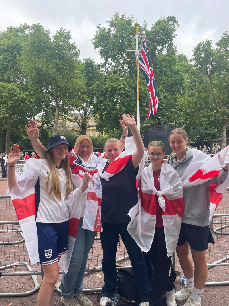 England trophy parade live, Lionesses say 65,000 people attend victory parade celebrations, Princess Beatrice and children join crowds for Lionesses’ football victory parade, England's celebrations go bigger and better, How did the Lionesses celebrate on Monday?, In pictures: Tens of thousands line The Mall, Lionesses leave the stage, In pictures: Lionesses celebrate historic win, Princess Beatrice and family pictured in the crowds, Sweet Caroline blasts along The Mall, England lifts Euros trophy, Chloe Kelly jokes 'What pressure?' as she thanks the crowds, Pictured: Lionesses reach Buckingham Palace, Sarina Wiegman surprised onstage by Burna Boy, Emotional Leah Williamson 'holding back tears' as she thanks crowds, In pictures: Lionesses greet jubilant crowds in victory parade, 'Sweet Caroline' blasts to the crowds, Victory parade reaches Buckingham Palace, 'I've never seen anything like it'; Alessia Russo celebrates along The Mall, In pictures: Fans cheer for the Lionesses, Captain Leah Williamson seen lifting trophy to cheers of the crowd, First pics of the Lionesses celebrating alongside thousands of England fans, The Lionesses arrive to kick off procession, Live: Watch Lionesses victory parade in central London, Supporters travel from across the UK to cheer on Lionesses, Minutes to go, Thousands of fans make their way to The Mall, Fans out in force, Live: Lionesses victory parade aerial footage as thousands celebrate England Euro 2025 victory, 'The standard of football is second to none', Fans 'very proud' of Lionesses, The truth behind Chloe Kelly’s unwavering confidence, 'Hopefully this will encourage more people to support women's football', England flags flying, One hour to go, The Mall is filling up, A look back at 2022, 'I was jumping in the air on Sunday', 'This team shows what it's like to be English', 'Amazing to see the progress from the last Euros', How can I watch the Lionesses victory parade?, A look back at 2022, Today's parade route, Weather no match for England fans, Preparations underway, Excitement building in London, Lionesses use 'their voice for change', London ready for England parade after Euro 2025 glory, Why Sarina Wiegman is the best manager in the world, The sweary gift Sarina Wiegman used to inspire Lionesses before Euro 2025 final, Keir Starmer calls to congratulate Lionesses, Wiegman hopes win will 'push women's game even more', Lionesses attend Downing Street reception to celebrate success, What has the goverment said about the parade?, What has the FA said about the trophy parade?, How to watch the ceremony on TV or online, Attending the homecoming parade, England trophy parade: Route, map and schedule for Euro 2025 victory celebrations, England trophy parade: Route, map and schedule for Euro 2025 victory celebrations