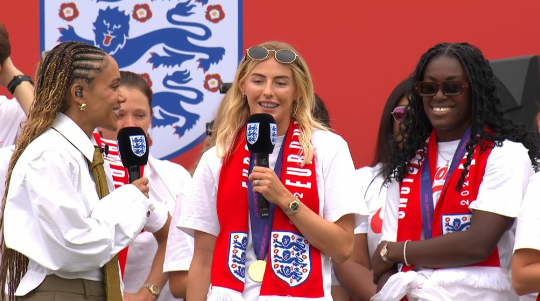 England trophy parade live, Lionesses say 65,000 people attend victory parade celebrations, Princess Beatrice and children join crowds for Lionesses’ football victory parade, England's celebrations go bigger and better, How did the Lionesses celebrate on Monday?, In pictures: Tens of thousands line The Mall, Lionesses leave the stage, In pictures: Lionesses celebrate historic win, Princess Beatrice and family pictured in the crowds, Sweet Caroline blasts along The Mall, England lifts Euros trophy, Chloe Kelly jokes 'What pressure?' as she thanks the crowds, Pictured: Lionesses reach Buckingham Palace, Sarina Wiegman surprised onstage by Burna Boy, Emotional Leah Williamson 'holding back tears' as she thanks crowds, In pictures: Lionesses greet jubilant crowds in victory parade, 'Sweet Caroline' blasts to the crowds, Victory parade reaches Buckingham Palace, 'I've never seen anything like it'; Alessia Russo celebrates along The Mall, In pictures: Fans cheer for the Lionesses, Captain Leah Williamson seen lifting trophy to cheers of the crowd, First pics of the Lionesses celebrating alongside thousands of England fans, The Lionesses arrive to kick off procession, Live: Watch Lionesses victory parade in central London, Supporters travel from across the UK to cheer on Lionesses, Minutes to go, Thousands of fans make their way to The Mall, Fans out in force, Live: Lionesses victory parade aerial footage as thousands celebrate England Euro 2025 victory, 'The standard of football is second to none', Fans 'very proud' of Lionesses, The truth behind Chloe Kelly’s unwavering confidence, 'Hopefully this will encourage more people to support women's football', England flags flying, One hour to go, The Mall is filling up, A look back at 2022, 'I was jumping in the air on Sunday', 'This team shows what it's like to be English', 'Amazing to see the progress from the last Euros', How can I watch the Lionesses victory parade?, A look back at 2022, Today's parade route, Weather no match for England fans, Preparations underway, Excitement building in London, Lionesses use 'their voice for change', London ready for England parade after Euro 2025 glory, Why Sarina Wiegman is the best manager in the world, The sweary gift Sarina Wiegman used to inspire Lionesses before Euro 2025 final, Keir Starmer calls to congratulate Lionesses, Wiegman hopes win will 'push women's game even more', Lionesses attend Downing Street reception to celebrate success, What has the goverment said about the parade?, What has the FA said about the trophy parade?, How to watch the ceremony on TV or online, Attending the homecoming parade, England trophy parade: Route, map and schedule for Euro 2025 victory celebrations, England trophy parade: Route, map and schedule for Euro 2025 victory celebrations