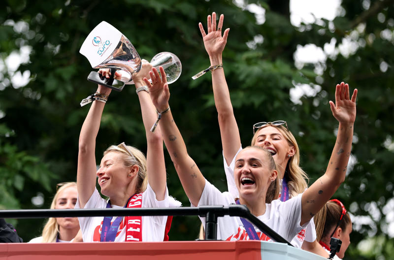England trophy parade live, Lionesses say 65,000 people attend victory parade celebrations, Princess Beatrice and children join crowds for Lionesses’ football victory parade, England's celebrations go bigger and better, How did the Lionesses celebrate on Monday?, In pictures: Tens of thousands line The Mall, Lionesses leave the stage, In pictures: Lionesses celebrate historic win, Princess Beatrice and family pictured in the crowds, Sweet Caroline blasts along The Mall, England lifts Euros trophy, Chloe Kelly jokes 'What pressure?' as she thanks the crowds, Pictured: Lionesses reach Buckingham Palace, Sarina Wiegman surprised onstage by Burna Boy, Emotional Leah Williamson 'holding back tears' as she thanks crowds, In pictures: Lionesses greet jubilant crowds in victory parade, 'Sweet Caroline' blasts to the crowds, Victory parade reaches Buckingham Palace, 'I've never seen anything like it'; Alessia Russo celebrates along The Mall, In pictures: Fans cheer for the Lionesses, Captain Leah Williamson seen lifting trophy to cheers of the crowd, First pics of the Lionesses celebrating alongside thousands of England fans, The Lionesses arrive to kick off procession, Live: Watch Lionesses victory parade in central London, Supporters travel from across the UK to cheer on Lionesses, Minutes to go, Thousands of fans make their way to The Mall, Fans out in force, Live: Lionesses victory parade aerial footage as thousands celebrate England Euro 2025 victory, 'The standard of football is second to none', Fans 'very proud' of Lionesses, The truth behind Chloe Kelly’s unwavering confidence, 'Hopefully this will encourage more people to support women's football', England flags flying, One hour to go, The Mall is filling up, A look back at 2022, 'I was jumping in the air on Sunday', 'This team shows what it's like to be English', 'Amazing to see the progress from the last Euros', How can I watch the Lionesses victory parade?, A look back at 2022, Today's parade route, Weather no match for England fans, Preparations underway, Excitement building in London, Lionesses use 'their voice for change', London ready for England parade after Euro 2025 glory, Why Sarina Wiegman is the best manager in the world, The sweary gift Sarina Wiegman used to inspire Lionesses before Euro 2025 final, Keir Starmer calls to congratulate Lionesses, Wiegman hopes win will 'push women's game even more', Lionesses attend Downing Street reception to celebrate success, What has the goverment said about the parade?, What has the FA said about the trophy parade?, How to watch the ceremony on TV or online, Attending the homecoming parade, England trophy parade: Route, map and schedule for Euro 2025 victory celebrations, England trophy parade: Route, map and schedule for Euro 2025 victory celebrations