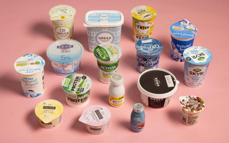Why we should eat more yogurt, How much yogurt should we eat?, The best types of yogurt to buy – and the ones to avoid, 1. Flavoured yogurt, Healthiest: M&S Luxury Strawberries & Cream Yogurt, Least healthy: M&S Luxury Lemon & Lime Curd Yogurt, 2. Low-fat yogurt, Healthiest: Sainsbury’s Fat Free Natural Yogurt, Least healthy: M&S Roasted Hazelnut Low Fat Yogurt, 3. Greek-style yogurt, Healthiest: M&S Greek Style Live Yogurt 0% Fat, Least healthy: M&S Greek Style Live Yogurt, 4. High protein yogurt, Healthiest: Biotiful Gut Health Kefir Protein Original, Least healthy: The Coconut Collab Protein Yog, 5. Greek yogurt, Healthiest: Fage Total 5% Fat Natural Greek Yogurt, Least healthy: Waitrose No. 1 Strained Natural Greek Yogurt, 6. Natural yogurt, Healthiest: Arla Skyr Natural Icelandic Style Yogurt, Least healthy: Sainsbury’s Natural Yogurt, 7. Yogurt shots, Healthiest: M&S x ZOE Gut Shot, Least healthy: Asda Vitamin+ Boosting Strawberry Flavour Yogurt Drinks, 8. Gut health yogurt, Healthiest: Activia Kefir Plain Yogurt, Least healthy: Tim’s Greek Family Kefir Citrus, How to choose a healthy yogurt, Is kefir healthier than yogurt?, Is it ok to eat yogurt every day?, What does live yogurt mean?