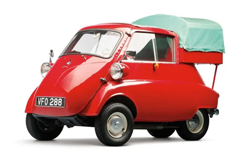 1. Austin ½ Ton, 2. Austin A30, 3. Austin Maestro Van, 4. Austin Seven Type B, 5. Bedford Chevanne, 6. Bedford HA, 7. BMW Isetta 300, 8. Bond Ranger, 9. Chevrolet Corvair 95, 10. Chevrolet El Camino, 11. Citroën 2CV Fourgonnette, 12. Commer Cob, 13. Commer Imp, 14. Dodge Rampage, 15. Fiat Fiorino, 16. Ford Escort, 17. Ford Model Y, 18. Ford Thames 300E, 19. Ford Thames 307E, 20. Holden Coupe Utility, 21. Jowett Bradford, 22. Lancia Ardea, 23. Mini, 24. Morris Minor, 25. Morris Series Z, 26. Peugeot 205, 27. Reliant Regal, 28. Renault 4 Fourgonnette, 29. Subaru BRAT, 30. Triumph Courier, 31. Vauxhall Astravan, 32. Volkswagen Caddy