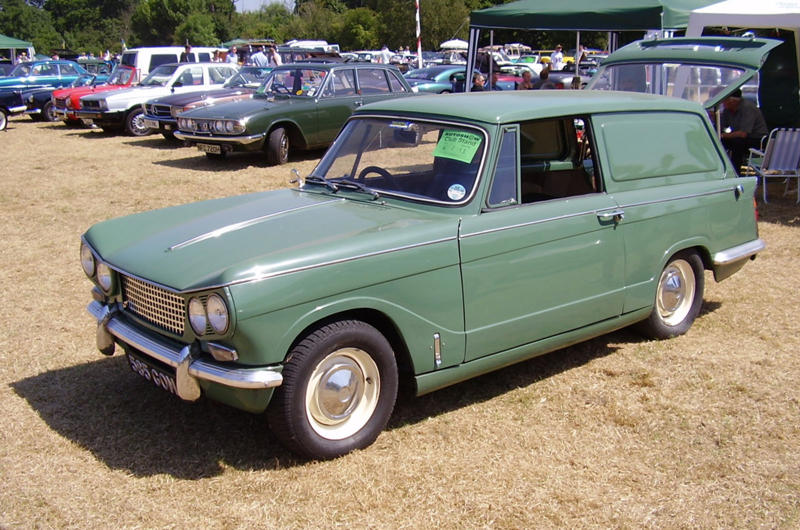 1. Austin ½ Ton, 2. Austin A30, 3. Austin Maestro Van, 4. Austin Seven Type B, 5. Bedford Chevanne, 6. Bedford HA, 7. BMW Isetta 300, 8. Bond Ranger, 9. Chevrolet Corvair 95, 10. Chevrolet El Camino, 11. Citroën 2CV Fourgonnette, 12. Commer Cob, 13. Commer Imp, 14. Dodge Rampage, 15. Fiat Fiorino, 16. Ford Escort, 17. Ford Model Y, 18. Ford Thames 300E, 19. Ford Thames 307E, 20. Holden Coupe Utility, 21. Jowett Bradford, 22. Lancia Ardea, 23. Mini, 24. Morris Minor, 25. Morris Series Z, 26. Peugeot 205, 27. Reliant Regal, 28. Renault 4 Fourgonnette, 29. Subaru BRAT, 30. Triumph Courier, 31. Vauxhall Astravan, 32. Volkswagen Caddy
