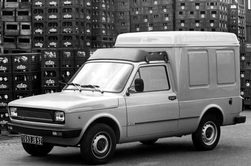 1. Austin ½ Ton, 2. Austin A30, 3. Austin Maestro Van, 4. Austin Seven Type B, 5. Bedford Chevanne, 6. Bedford HA, 7. BMW Isetta 300, 8. Bond Ranger, 9. Chevrolet Corvair 95, 10. Chevrolet El Camino, 11. Citroën 2CV Fourgonnette, 12. Commer Cob, 13. Commer Imp, 14. Dodge Rampage, 15. Fiat Fiorino, 16. Ford Escort, 17. Ford Model Y, 18. Ford Thames 300E, 19. Ford Thames 307E, 20. Holden Coupe Utility, 21. Jowett Bradford, 22. Lancia Ardea, 23. Mini, 24. Morris Minor, 25. Morris Series Z, 26. Peugeot 205, 27. Reliant Regal, 28. Renault 4 Fourgonnette, 29. Subaru BRAT, 30. Triumph Courier, 31. Vauxhall Astravan, 32. Volkswagen Caddy