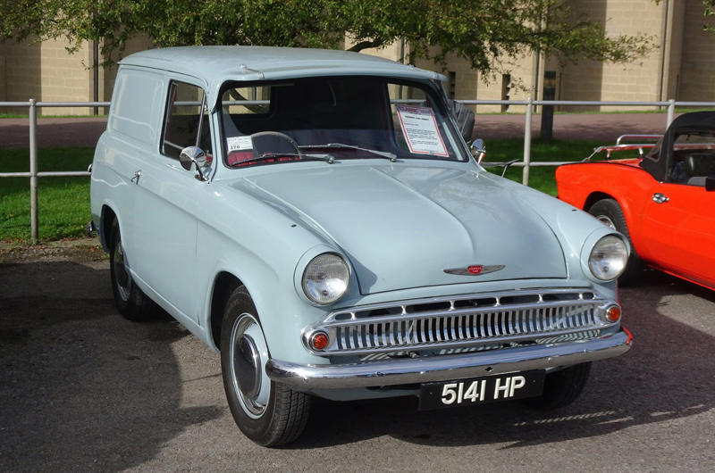 1. Austin ½ Ton, 2. Austin A30, 3. Austin Maestro Van, 4. Austin Seven Type B, 5. Bedford Chevanne, 6. Bedford HA, 7. BMW Isetta 300, 8. Bond Ranger, 9. Chevrolet Corvair 95, 10. Chevrolet El Camino, 11. Citroën 2CV Fourgonnette, 12. Commer Cob, 13. Commer Imp, 14. Dodge Rampage, 15. Fiat Fiorino, 16. Ford Escort, 17. Ford Model Y, 18. Ford Thames 300E, 19. Ford Thames 307E, 20. Holden Coupe Utility, 21. Jowett Bradford, 22. Lancia Ardea, 23. Mini, 24. Morris Minor, 25. Morris Series Z, 26. Peugeot 205, 27. Reliant Regal, 28. Renault 4 Fourgonnette, 29. Subaru BRAT, 30. Triumph Courier, 31. Vauxhall Astravan, 32. Volkswagen Caddy