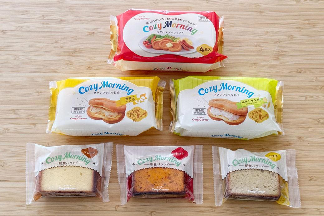 おなじみのケーキ屋さんから朝食系スイーツが登場！, 甘いワッフル生地でお惣菜フィリングをサンドしたスフレワッフルDeli, 甘じょっぱいワッフル！　再び訪れたアハ体験, まさかの皮だけ!? アレンジ自在のスフレワッフル, 朝食パウンドは、プレーン、バナナ、トマトそれぞれに生地の食感の違いが楽しい, 朝食市場への注目と、プラスアルファの戦略, 朝食系スイーツに見る老舗の「攻めの遊び心」