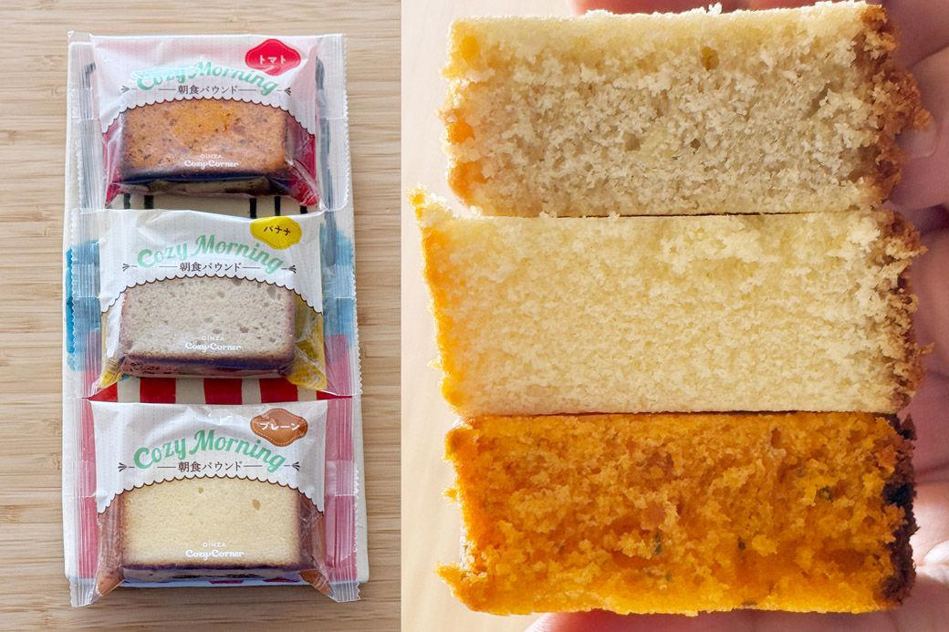 おなじみのケーキ屋さんから朝食系スイーツが登場！, 甘いワッフル生地でお惣菜フィリングをサンドしたスフレワッフルDeli, 甘じょっぱいワッフル！　再び訪れたアハ体験, まさかの皮だけ!? アレンジ自在のスフレワッフル, 朝食パウンドは、プレーン、バナナ、トマトそれぞれに生地の食感の違いが楽しい, 朝食市場への注目と、プラスアルファの戦略, 朝食系スイーツに見る老舗の「攻めの遊び心」