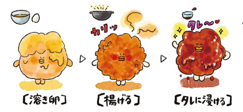 女性も「がっつり、こってり、炭水化物」, エモキャラたちが温かい夜食で癒す, こってりとさっぱりの絶妙なチキン南蛮, 食欲と心を満たす「読む夜食」