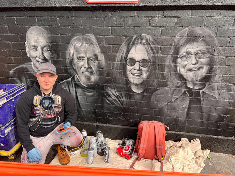Ozzy Osbourne's funeral - key points, How to watch the Black Sabbath bench livestream, PICTURES: Fans line the streets of Birmingham ahead of Ozzy funeral procession, VIDEO: Ozzy Osbourne reveals the song that changed his life, Yungblud's moving tribute to Ozzy, Thousands of fans travel to Birmingham... and the pints are already flowing, Mayor calls Ozzy Osbourne 'a son of Birmingham', Ozzy fan renames his pet 'Doggy Osbourne' for the day, 'Ozzy Osbourne was completely himself... money didn't change him', Ozzy Osbourne flung open hell’s musical gates – and changed the world, Couple Karen and Steve Brookhouse: 'There will never be another Ozzy', Hundreds of people are already gathered at the barriers, Ozzy Osbourne wanted his funeral to be ‘celebration, not a mope-fest’, Graffiti artist Mr Murals helps touch up murals before the funeral procession, What Ozzy's fellow artists said in tributes after his death, Senior reporter Holly Evans is in Birmingham ahead of the funeral procession, Fans prepare to say final goodbye to the Prince of Darkness, Who are Bostin' Brass Band, the group playing alongside Ozzy's hearse?, Flowers, tributes and a brass band outside the Black Sabbath bench, Birmingham mayor describes Ozzy Osbourne as 'son of Birmingham, In pictures: Fans arrive and floral tributes laid ahead of funeral