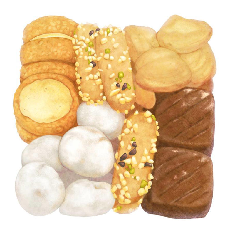 ①チョコレート専門店ならでは。「ショコラティエ パレドオール」の夏らしいクッキー缶, ②旬のフルーツを活かした「資生堂パーラー 銀座本店サロン・ド・カフェ」の贅沢パフェ, ③まるで赤い宝石のよう。「東京ステーションホテル」の絶品パフェとタルト, ④だんご茶屋「Dango Chaya So-so」の和のかき氷