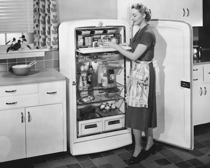 #19: Refrigerators #1: Mirrors, #3: Indoor Plumbing, #4: Ice Cubes, #6: Books, #7: Coffee, #9: Clocks & Watches, #10: Bathtubs, #12: Sugar, #13: Toilet Paper, #15: Photographs, #16: Umbrellas, #18: Vacuum Cleaners, #19: Refrigerators, #21: Pencils with Erasers, #22: Photocopiers, #24: Cookbooks, #25: Travel Suitcases with Wheels