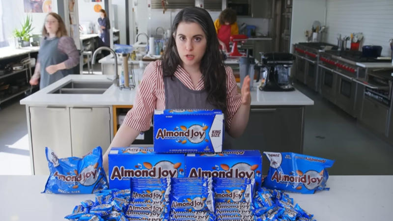 8. Almond Joy 1. Lily's Intensely Dark 92% Cacao, 2. Beyond Good Pure Dark 92% Cocoa, 3. Cadbury Dairy Milk (US Version), 4. Charleston Chew, 5. Hershey's Milk Chocolate Bar, 6. Theo Pure Dark 85% Dark Chocolate, 7. 3 Musketeers, 8. Almond Joy, 9. Bettergoods Cookie Butter Filled Milk Chocolate, 10. Butterfinger, 1. Snickers, 2. Kit Kat, 3. Tony's Chocolonely Dark Chocolate, 4. Reese's Peanut Butter Bar, 5. Dove Dark Chocolate, 6. Ghirardelli Intense Dark 86% Cacao, 7. Milky Way/Mars Bar, 9. Toblerone, 10. Cadbury Royal Dark