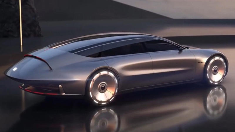 This vehicle has large dimensions and features, Its exterior design features include scissor doors, Deployable wings on the rear improve stability, Manual and automated driving modes are available, The cabin features a unique wormhole interface, No plans to produce this vehicle, GM China Advanced Design Center developed this concept