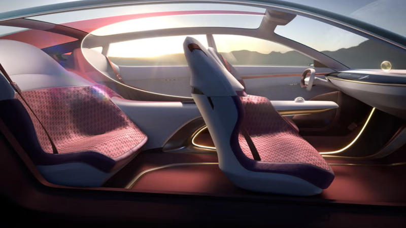 This vehicle has large dimensions and features, Its exterior design features include scissor doors, Deployable wings on the rear improve stability, Manual and automated driving modes are available, The cabin features a unique wormhole interface, No plans to produce this vehicle, GM China Advanced Design Center developed this concept