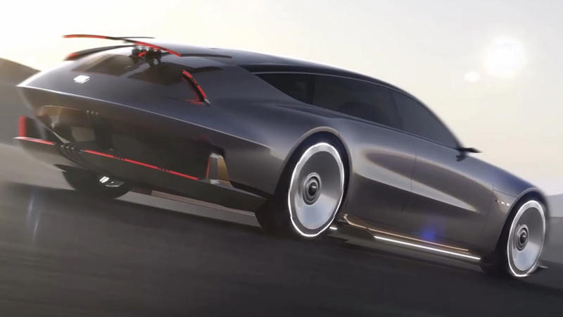 This vehicle has large dimensions and features, Its exterior design features include scissor doors, Deployable wings on the rear improve stability, Manual and automated driving modes are available, The cabin features a unique wormhole interface, No plans to produce this vehicle, GM China Advanced Design Center developed this concept