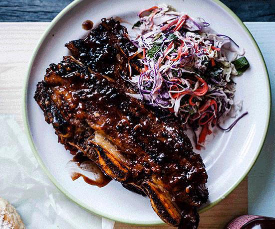 Our best rib recipes of all time, Beef short ribs in miso and beer , Sticky pork ribs with mango and jalapeño salsa , Saba Alemayoh’s derek tibs (Ethiopian beef short ribs with capsicum) , Paul Farag’s chermoula lamb ribs fatteh , Birria tacos with beef short ribs and charred pineapple salsa , Barbecued lamb ribs with yuzu-sesame yakiniku sauce , Porteño’s beer and miso lamb ribs , Glazed pork ribs with hoisin and star anise , Alpha’s slow-roasted lamb spare ribs with thyme honey and ouzo glaze , Gingerboy’s salt-and-pepper chicken spare ribs with tamarind hot sauce , Sticky barbecue beef ribs with coleslaw and soft onion rolls , Pastrami-spiced pork ribs with potato salad and pickles , Barbecued lamb ribs with smoked eggplant and yoghurt sauce , Braised short ribs with gratin , Char-grilled lamb ribs with coriander and pepper