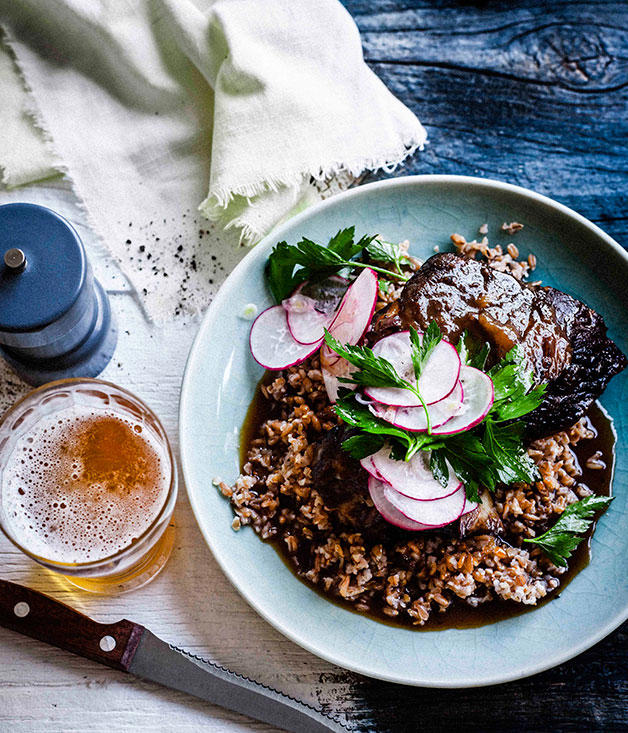 Our best rib recipes of all time, Beef short ribs in miso and beer , Sticky pork ribs with mango and jalapeño salsa , Saba Alemayoh’s derek tibs (Ethiopian beef short ribs with capsicum) , Paul Farag’s chermoula lamb ribs fatteh , Birria tacos with beef short ribs and charred pineapple salsa , Barbecued lamb ribs with yuzu-sesame yakiniku sauce , Porteño’s beer and miso lamb ribs , Glazed pork ribs with hoisin and star anise , Alpha’s slow-roasted lamb spare ribs with thyme honey and ouzo glaze , Gingerboy’s salt-and-pepper chicken spare ribs with tamarind hot sauce , Sticky barbecue beef ribs with coleslaw and soft onion rolls , Pastrami-spiced pork ribs with potato salad and pickles , Barbecued lamb ribs with smoked eggplant and yoghurt sauce , Braised short ribs with gratin , Char-grilled lamb ribs with coriander and pepper