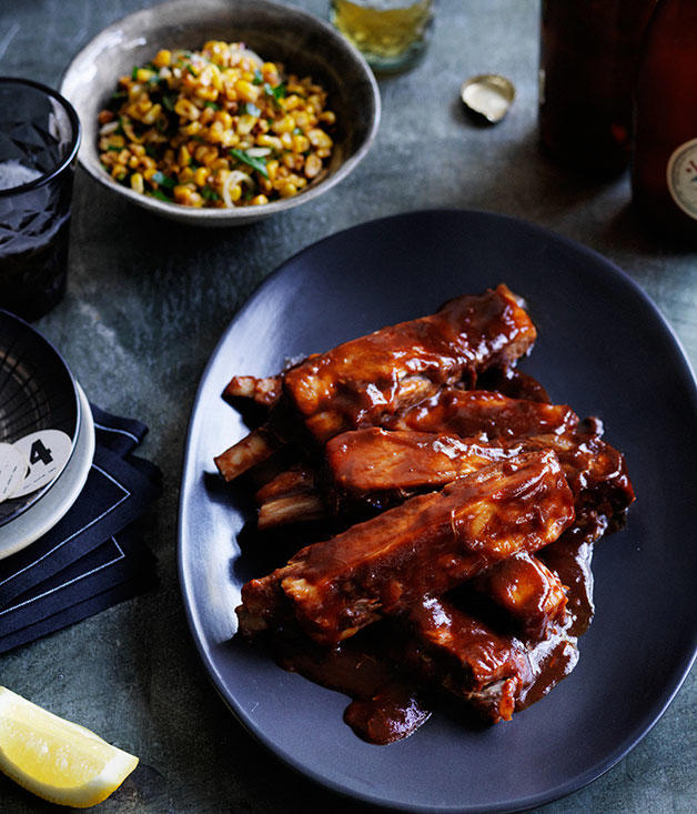 Our best rib recipes of all time, Beef short ribs in miso and beer , Sticky pork ribs with mango and jalapeño salsa , Saba Alemayoh’s derek tibs (Ethiopian beef short ribs with capsicum) , Paul Farag’s chermoula lamb ribs fatteh , Birria tacos with beef short ribs and charred pineapple salsa , Barbecued lamb ribs with yuzu-sesame yakiniku sauce , Porteño’s beer and miso lamb ribs , Glazed pork ribs with hoisin and star anise , Alpha’s slow-roasted lamb spare ribs with thyme honey and ouzo glaze , Gingerboy’s salt-and-pepper chicken spare ribs with tamarind hot sauce , Sticky barbecue beef ribs with coleslaw and soft onion rolls , Pastrami-spiced pork ribs with potato salad and pickles , Barbecued lamb ribs with smoked eggplant and yoghurt sauce , Braised short ribs with gratin , Char-grilled lamb ribs with coriander and pepper