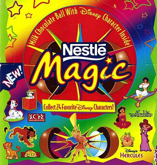 Butterfinger BB's, Kudos Bars, Dannon Sprinkl'ins, Shark Bites, Squeezeit, Starburst Hard Candy, Snackwell's, P.B. Crisps, Nestle Magic Ball (later renamed Wonder Ball), Ritz Bits S'Mores, Jell-O Pudding Pop, Pizzaria Chips, Fruit String Thing, Ecto Cooler, Crystal Pepsi, Juice Squeeze, Flintstones Push Ups, Philadelphia Cheesecake Snack Bars, Ninja Turtles Pies