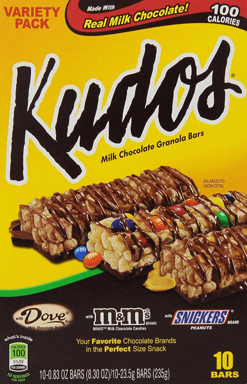 Butterfinger BB's, Kudos Bars, Dannon Sprinkl'ins, Shark Bites, Squeezeit, Starburst Hard Candy, Snackwell's, P.B. Crisps, Nestle Magic Ball (later renamed Wonder Ball), Ritz Bits S'Mores, Jell-O Pudding Pop, Pizzaria Chips, Fruit String Thing, Ecto Cooler, Crystal Pepsi, Juice Squeeze, Flintstones Push Ups, Philadelphia Cheesecake Snack Bars, Ninja Turtles Pies