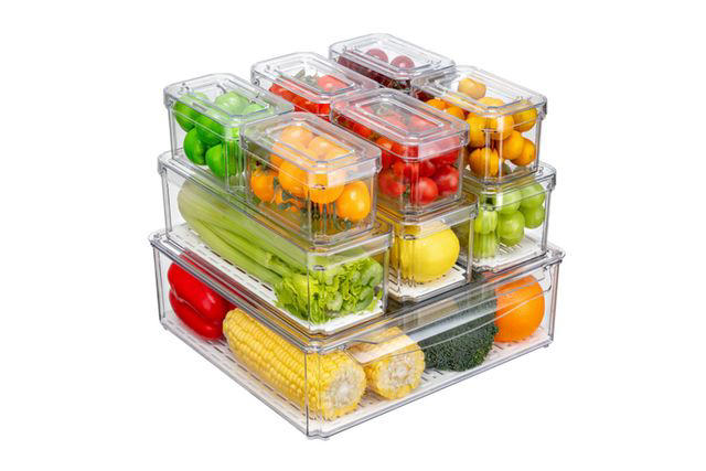 Best Freezer Containers for Organization, Vtopmart 4-Pack Clear Plastic Storage Bins with Handles, The Container Store Shallow Freezer Basket, YouCopia FreezeUp Freezer Food Block Maker, 2-Pack, Pure Future 10-Piece Fridge Organizer and Storage Set, iSpecle Freezer Organizer Bins, 4-Pack, Everything Organizer Large Fridge Bin with Handle, Sanno Large Freezer Cabinet Storage Shelf Racks, Souper Cubes 1-Cup Silicone Freezer Molds, OXO No-Spill Ice Cube Tray